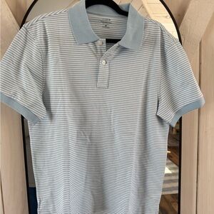 J. Crew Factory Polo - Light Blue and White Stripes